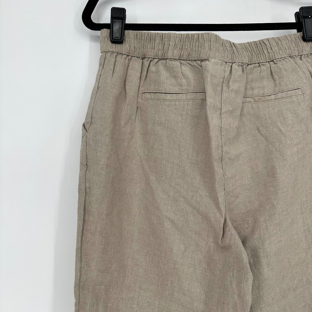 NEW Charter Club Luxury 100% Linen Beige Sand Pull On Pants Cropped Capris PM - Picture 6 of 7